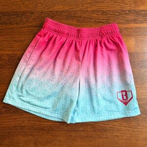Baseball Lifestyle 101 Pink and Blue Ombre Athletic Shorts YM